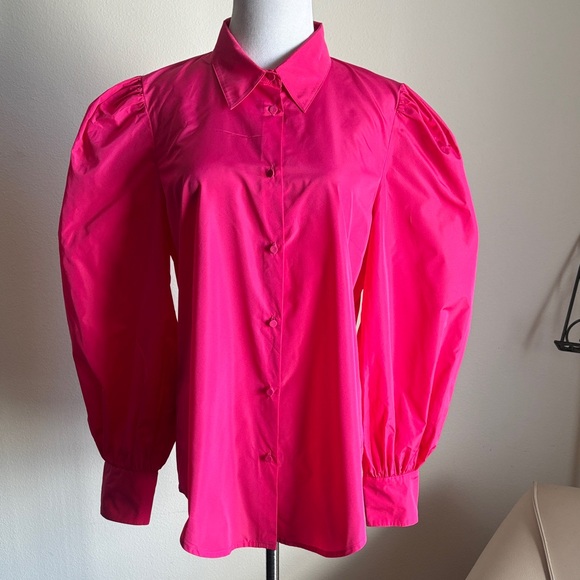 cinq a sept Tops - Cinq à Sept Fuchsia Puff Sleeve Blouse ( New )